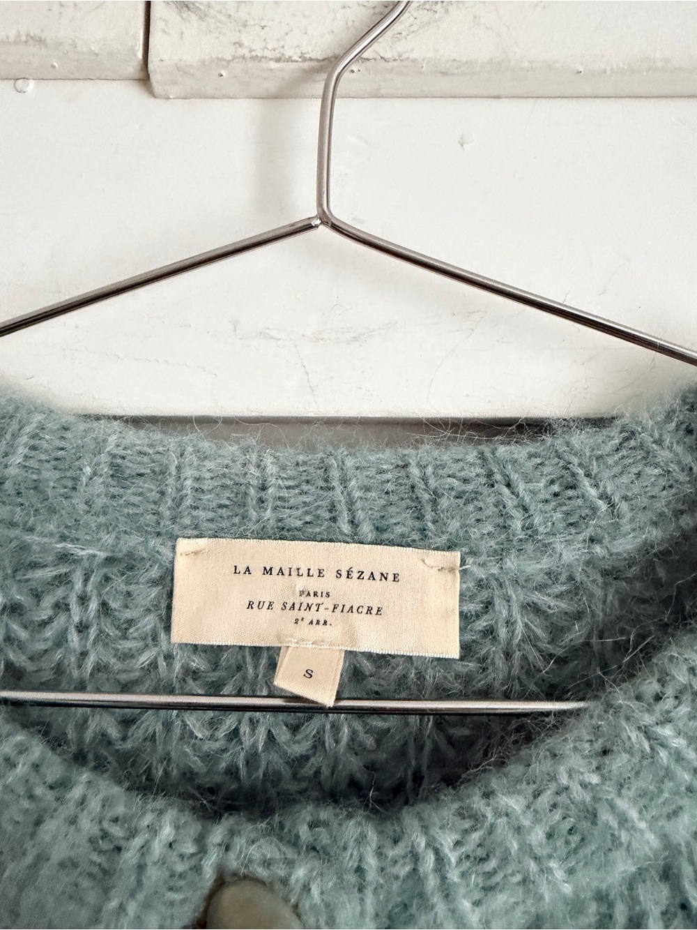 Sezane Emile Cardigan - Sea Mist - Picture 2 of 6